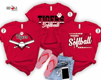 Softball shirt, Tiger Shirt, Tiger, Softball, T-Shirt, Sweatshirt, Hoodie, Hooded, Crewneck, Softball Sweatshirt, Mom, Dad, Coach