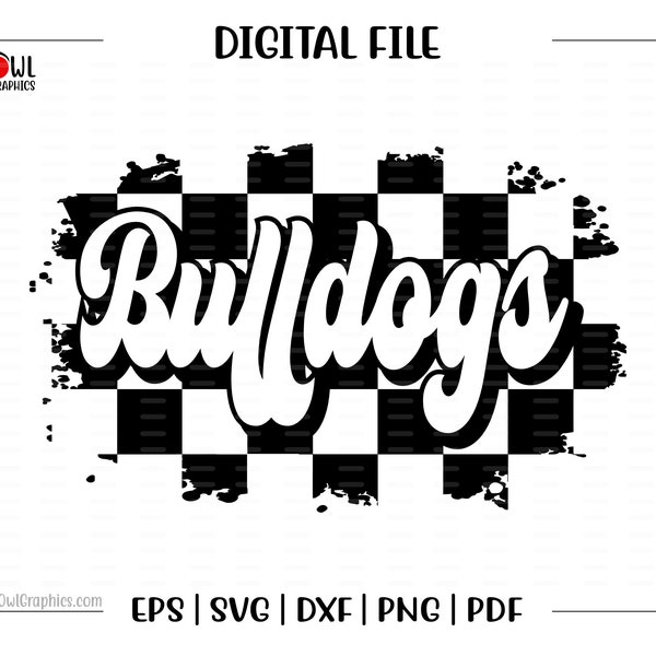 Bulldog svg, Bulldogs svg, Bulldog, Retro, Checker Board, Checker, Retro Bulldog, svg,dxf, eps, png, pdf, sublimation, cut file, htv, vector