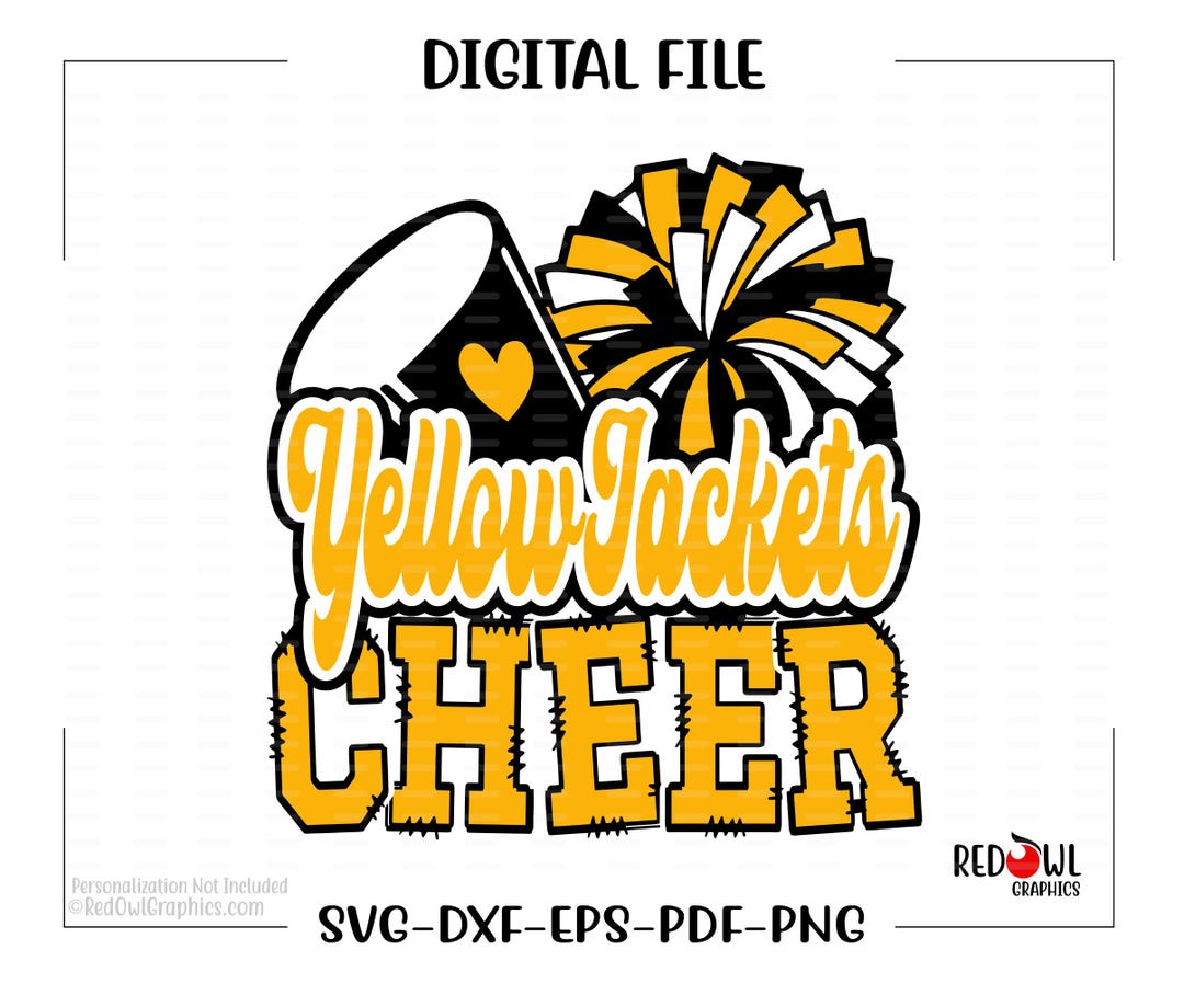 Yellow Cheer Pattern Cheer Svg, Yellowjacket Cheer, Yellowjacket, Cheer, Cheerleading ...