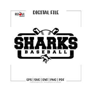 SVG de béisbol de los Sharks, SVG de béisbol, Tiburón, SVG de los Sharks, Béisbol, SVG, DXF, EPS, PNG, PDF, sublimación, vinilo textil, vector, digital, imágenes prediseñadas, entrenador