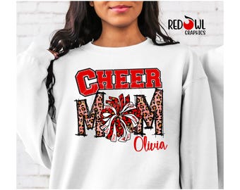 Cheer Mom Shirt, Personalized Cheer Mom Hoodie, Cheer Mom, Hooded, Hoodie, Sweatshirt, School Spirit, Cheerleading, Cheer, Mom