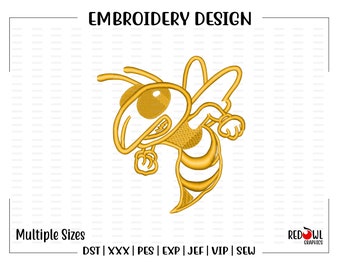 Hornet, Hornets, Embroidery Design, Mascot, School, Hornet Embroidery, Embroidery, Machine, Design, dst, xxx, pes, exp, jef, vip, sew