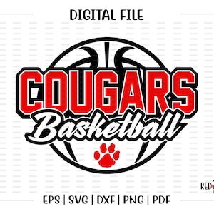 Basketball svg, Cougar Basketball, Cougar, Cougars, Basketball, svg, dxf, eps, png, pdf, sublimation, cut file, htv, vector, digital