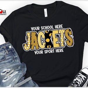 Personalized Jackets T-Shirt, Customized, Jackets, T-Shirt, Football, T-Shirt, YellowJacket, Tee, Shirt , Baseball, Softball, Cheer, Teacher