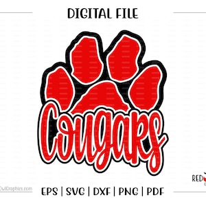Cougar svg, Cougars svg, Cougar, Cougars, Clipart, Mascot, School, svg, dxf, eps, png, pdf, sublimation, cut file, htv, vector, digital