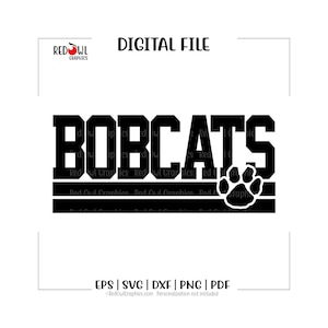 Bobcats svg, Bobcat Team maskot, tass, htv, dxf, eps, png, pdf, sublimering, klippfil, htv, baseboll, lärare, mamma, pappa, fotboll, löparbana