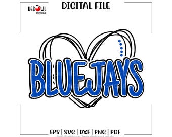 Bluejay svg, Bluejays svg, Bluejay, Bluejays, Mascot, Heart, svg, dxf, eps, png, pdf, sublimation, cut file, htv, vector, clipart, design