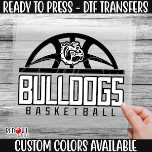 Ready To Press, Bulldog, Basketball, Bulldogs DTF, Custom DTF Transfer, Heat Transfer, DTF, Bulldogs Transfer, Direct To Film