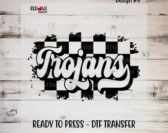 Trojans DTF Transfer, Team Mascot, Ready to Press, Heat Transfer, School, Teacher, Mom