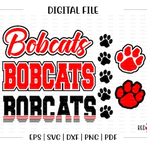 Bobcat svg, Bobcats svg, Bobcat, Bobcats, Paw, Mascot, htv, svg, dxf, eps, png, pdf,sublimation, cut file, htv, vector, digital
