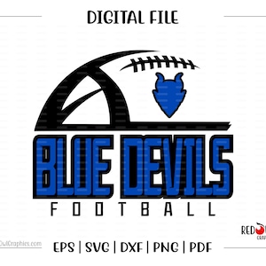 Football svg, Blue Devil svg, Blue Devil Football, Devil, Blue Devil, Blue Devils, svg, dxf, eps, png, pdf, sublimation, cut file, htv