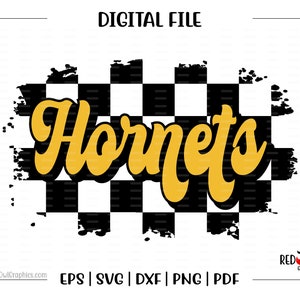 Hornet svg, Hornets svg, Hornet, Hornet, Retro, Checker, svg, dxf, eps, png, pdf, sublimation, cut file, htv, digital, clipart, design