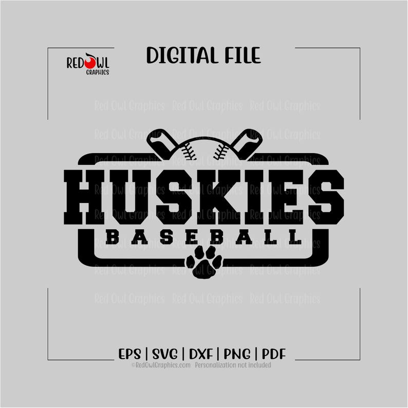 Huskies Baseball Svg, Huskie Png, Team Mascot, School Spirit, Coach ...