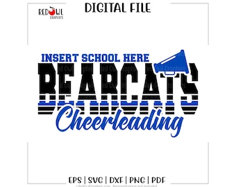 Bearcats cheerleading svg, bearcat, cheer, cheerleader, png, dxf, eps, pdf, teammascotte, coach, schoolgeest, moeder, digitaal bestand, clipart