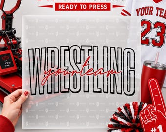 Ready To Press, Wrestling Transfer, Custom DTF, Heat Transfer, Wrestling dtf, Any Team,Panther, Bulldog, Wildcat, Tiger, Bobcat,Eagle,Indian