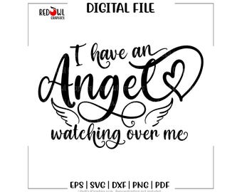 Angel Watching Over Me svg, Angel svg, Angel, Wings, Guardian Angel, Heave, svg, svg, dxf, eps, png, pdf, sublimation, clipart, design