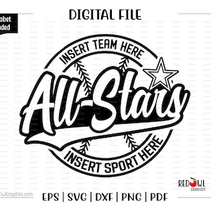 All Star svg, All-Star svg, Baseball svg, Baseball, All Stars, All-Stars, svg, dxf, eps, png, pdf, sublimation, cut file, htv,clipart,design
