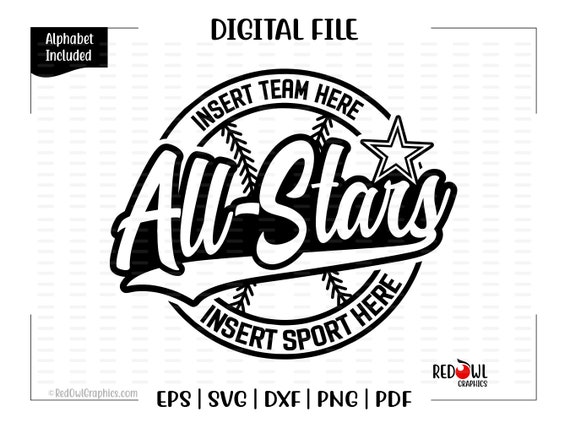 All Star svg, All-Star svg, Baseball svg, Baseball, All Stars, All-Stars,  svg, dxf, eps, png, pdf, sublimation, cut file, htv,clipart,design