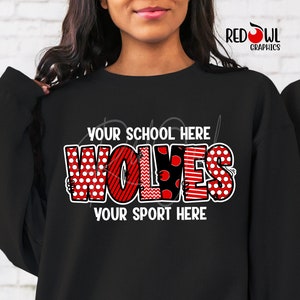 Wolves Shirt, Personalized, Wolves T-Shirt, Wolves, T-Shirt, Football, T-Shirt, Wolves, Shirt, Mom, Dad, Baseball, Softball, Cheer, Teacher