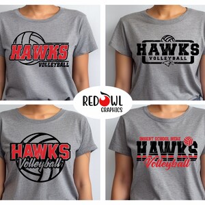 Volleyball Shirt, Volleyball T-shirt, Hawks, Volleyball, T-shirt ...