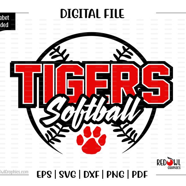 Softball svg, Tiger Softball svg, Tiger, Tigers, Softball, svg, dxf, eps, png, pdf, sublimation, cut file, htv, vector, digital