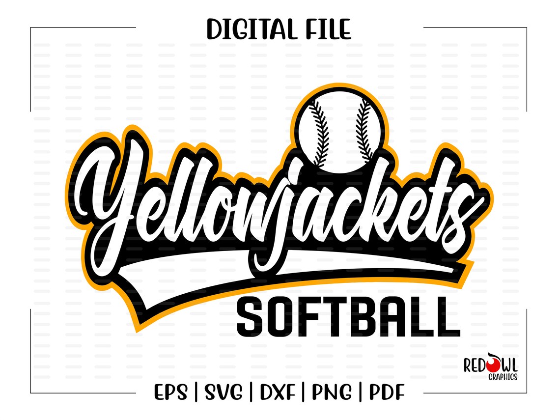 Softball Svg Yellowjackets Yellowjacket Softball Svg Dxf Etsy