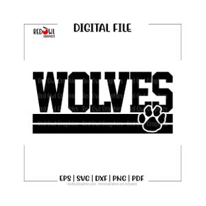 Wolves svg, Wolves, Wolf, Mascot, School, svg, dxf, eps, png, pdf, sublimation, cut file, htv, vector, digital, clipart, design