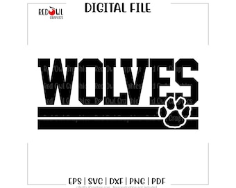 Wolves svg, Wolves, Wolf, Mascot, School, svg, dxf, eps, png, pdf, sublimation, cut file, htv, vector, digital, clipart, design