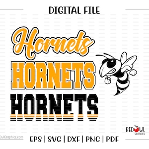 Hornet svg, Hornets svg, Hornet, Hornet, Script, Block, Maskottchen, Schule, svg, dxf, eps, png, pdf, Sublimation, geschnittene Datei, HTV, Vektor, digital