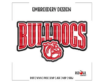 Bulldog, Bulldogs, Embroidery Design, Mascot, School, Bulldog Embroidery, Embroidery, Machine, Design, dst, xxx, pes, exp, jef, vip, sew
