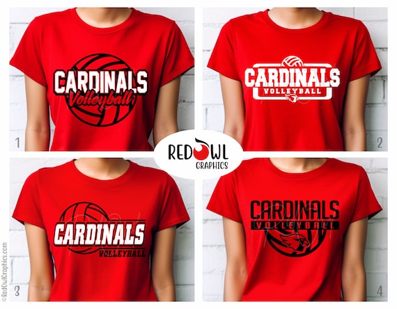 Cardinal Volleyball T-Shirt, Personalized Volleyball shirt, Cardinal, Volleyball, T-Shirt, Shirt,School Spirit, Gift for Volleyball, Sticker