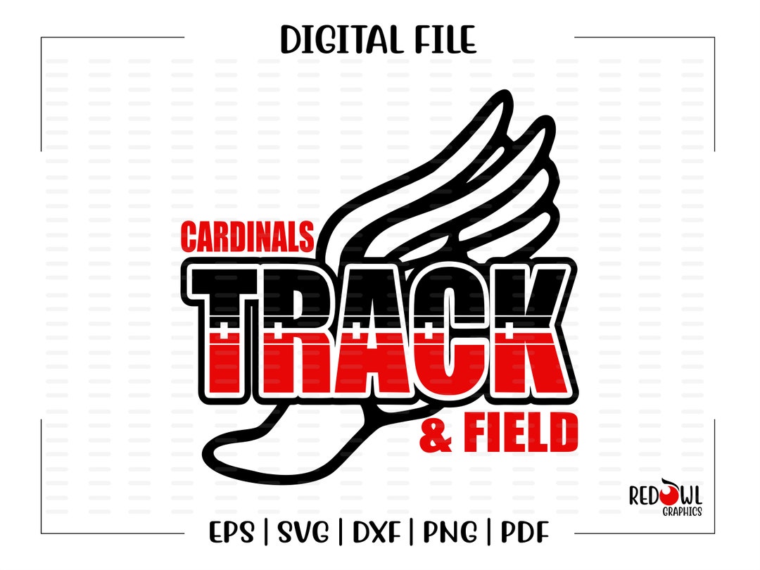 Track Svg, Cardinal Track Svg, Cardinal, Cardinals, Track, Field, Svg