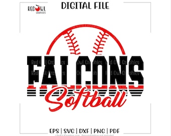Falcons Softball png, Team Mascot, School Spirit, Coach, Mom, Dad, svg, dxf, eps, png, pdf, sublimation, cut file, htv, vector, digital
