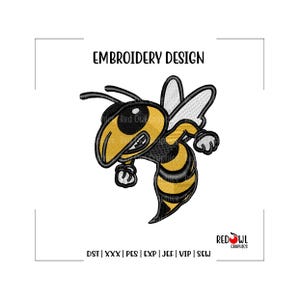 Hornet, Hornets, Embroidery Design, Mascot, School, Hornet Embroidery, Embroidery, Machine, Design, dst, xxx, pes, exp, jef, vip, sew