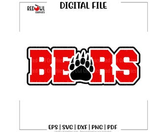 Bear svg, Bears svg, Bear, Bears, Claw,Design, Clipart, Mascot, School, svg, dxf, eps, png, pdf, sublimation, cut file, htv, vector, digital