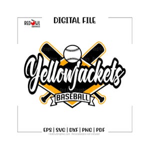 Baseball svg, Yellowjackets Baseball, YellowJacket, baseball, yellowjackets, svg, dxf, eps, png, pdf, sublimation, cut file, htv, vector