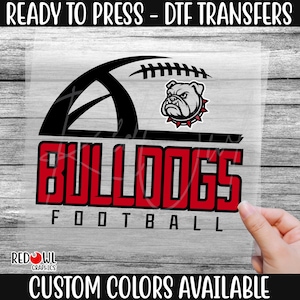 Ready To Press, Bulldogs, Football, Football dtf, Bulldog DTF, Custom DTF Transfer, Heat Transfer, dtf, Bulldogs Transfer, Direct To Film