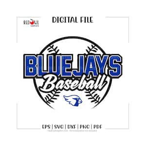 SVG de béisbol, SVG de béisbol de los Bluejays, Bluejay, Bluejays, béisbol, SVG, DXF, EPS, PNG, PDF, sublimación, archivo de corte, vinilo textil, vector, digital, clipart