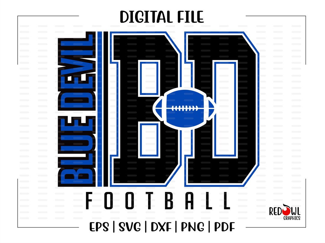 Football Svg, Blue Devil Svg, Blue Devil Football, Devil, Blue Devil ...