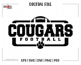Football svg, Cougar Football svg, Cougar, Cougars, Football, svg, dxf, eps, png, pdf, sublimation, Mom, Dad, Coach, Sister, Grandma