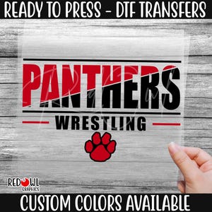 Ready To Press, Panther, Wrestling, Panthers, Paw, Custom DTF Transfer,Heat Transfer,Panthers DTF,DTF,Panthers Transfer, Direct To Film