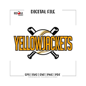 Baseball svg, Softball svg, Yellowjackets, YellowJacket, baseball, softball, svg, dxf, eps, png, pdf, sublimation, cut file, htv, vector