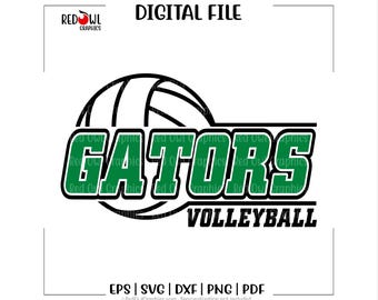 Gators Volleyball svg, Team Mascot, Game Day, School Spirit, Coach,svg,dxf, eps, png, pdf, sublimation, cut file, htv, vector, digital