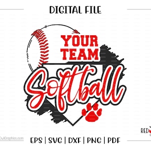 Custom, Personalized, Softball svg, Softball, School, Team, Mascot, svg, dxf, eps, png, pdf, sublimation