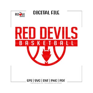 Basketball svg, Red Devil Basketball, Red Devil, Devil, Basketball, svg, dxf, eps, png, pdf, sublimation, cut file, htv, vector, digital
