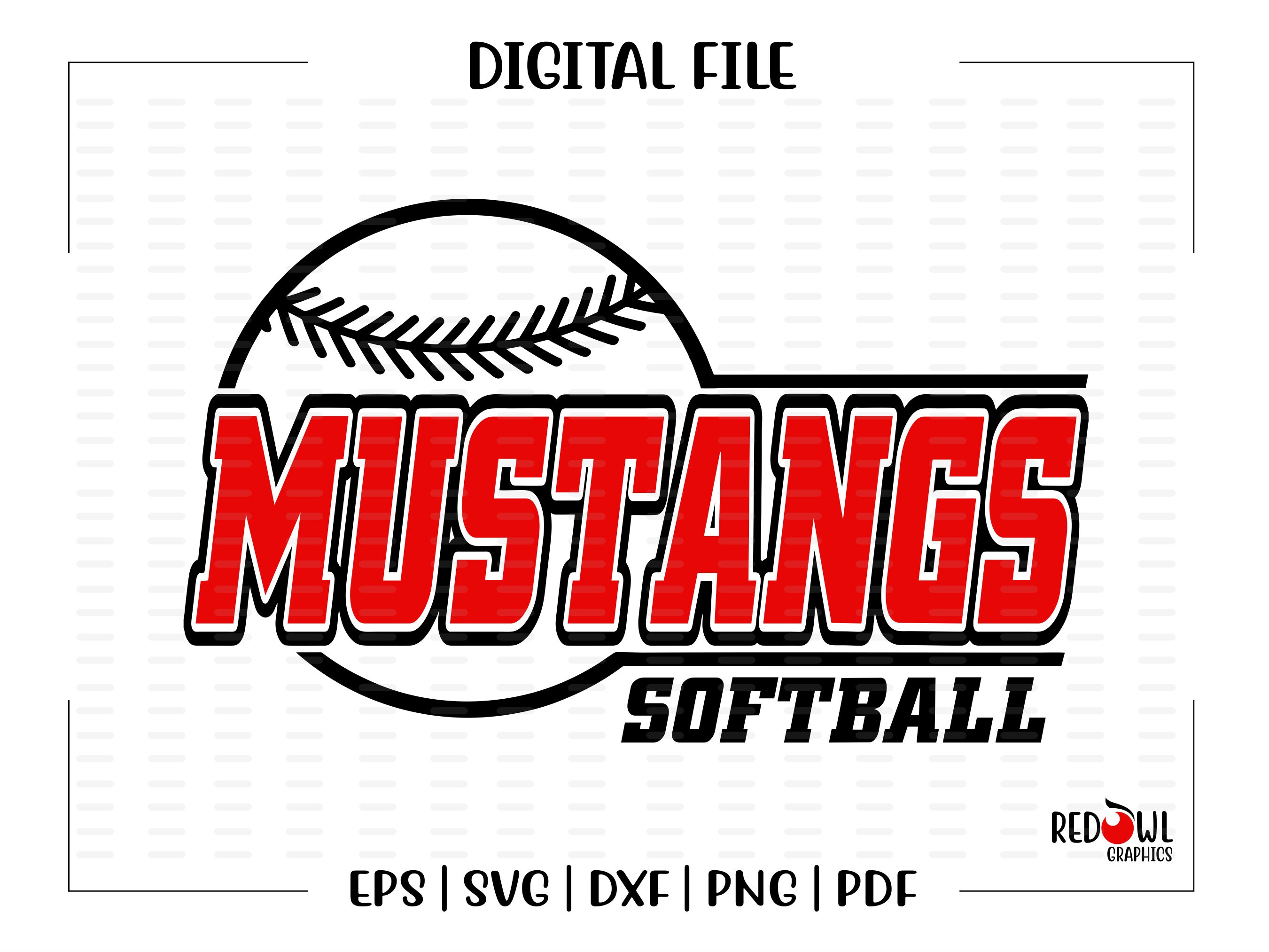 Softball Svg Mustang Softball Svg Mustang Mustangs Etsy
