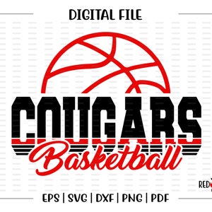 Basketball svg, Cougar Basketball, Cougar, Cougars, Basketball, svg, dxf, eps, png, pdf, sublimation, cut file, htv, vector, digital