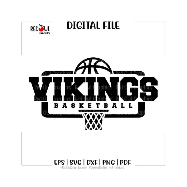 Vikings Basketball svg, Team Mascot, School Spirit, Digital File, Coach, Mom, Dad, svg, dxf, eps, png, pdf, sublimation, cut file, htv