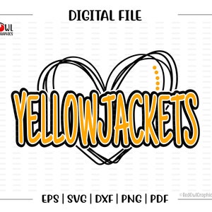 Yellowjacket svg, Heart, Love, Jacket, Jackets, yellowjackets, svg, dxf, eps, png, pdf, sublimation, cut file, htv, vector, digital