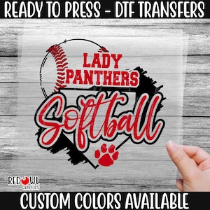 Ready To Press, Panther, Softball, Panthers, Paw, Custom DTF Transfer Heat Transfer,Panthers DTF, Panthers Transfer,Direct To Film